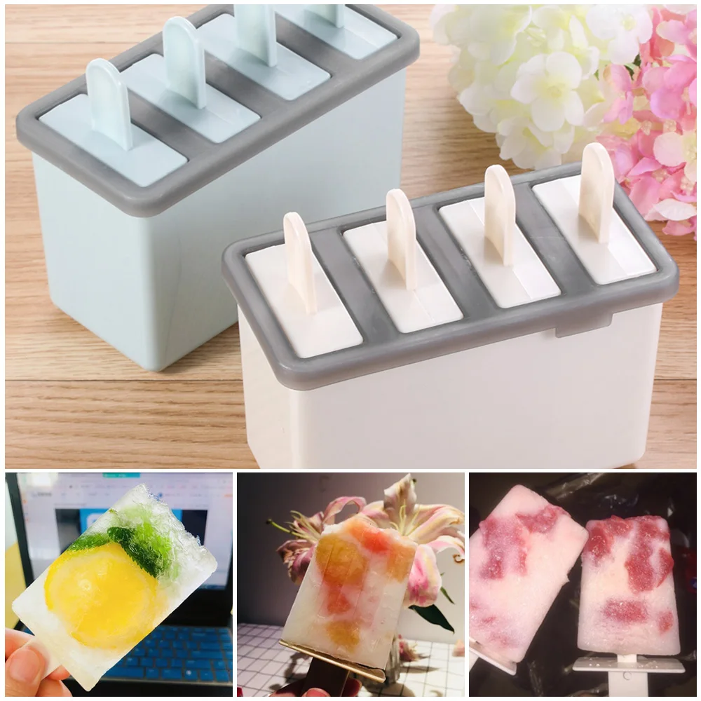 

1PC Ice Cream Tubs Ice Tray Mold with Sticks Non-toxic Popsicle Maker Lolly Mould Tray Pan Kitchen Freezer DIY Accessories