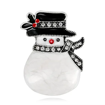 

50pcs/Lot Chunky Snowman With Hat Christmas Decoration Brooch Pin
