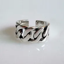 Plata de Ley 925 auténtica anillos de cuerda para hombres y mujeres anillo giratorio mate trenzado tipo cuerda trenzada estilo antiguo Retro