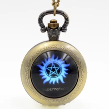 Ретро сверхъестественные WB фильм черный/серебристый/Бронзовый кварцевые карманные часы аналоговый кулон ожерелье для мужчин и женщин мальчик девочка цепь Montre