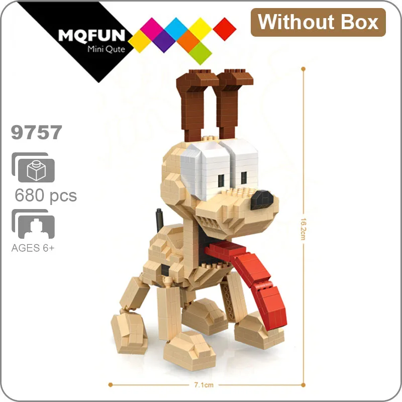 LOZ Kawaii фильм мультфильм кошка собака животное Оди Гарфилд мини пластиковые строительные блоки фигурки Развивающие игрушки DIY модель подарок - Цвет: LOZ 9757 Without Box