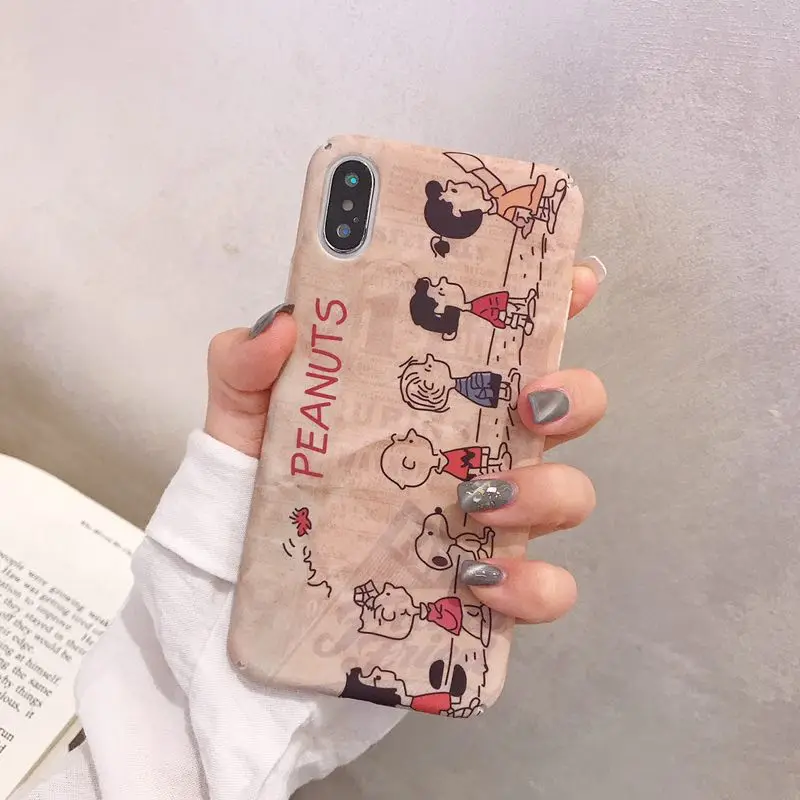 

For iphone X XR XS MAX Cover For iphone 6S 6 7 8 Plus Pochacco Peanutss America Fashion Cartoon Anime Hard PC Mobile Phone Case