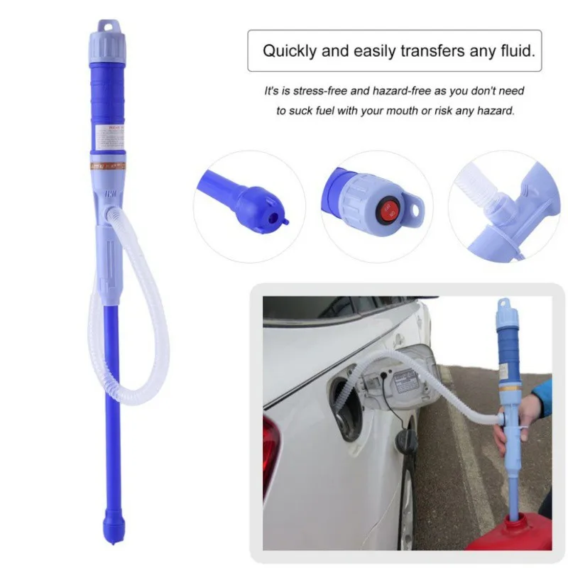 

Battery Operated Handheld Pump Liquid Transfer Water Gas Tools Petrol Fuel Portable Car Siphon Hose Outdoor Car Auto Vehicle