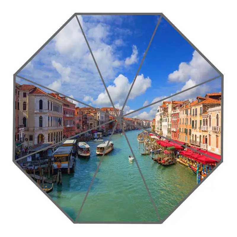 Красивый Венецианский зонтик на заказ Солнечный и Зонт от дождя Дизайн Портативный Модный стильный полезный Зонты хороший подарок - Цвет: Оранжевый