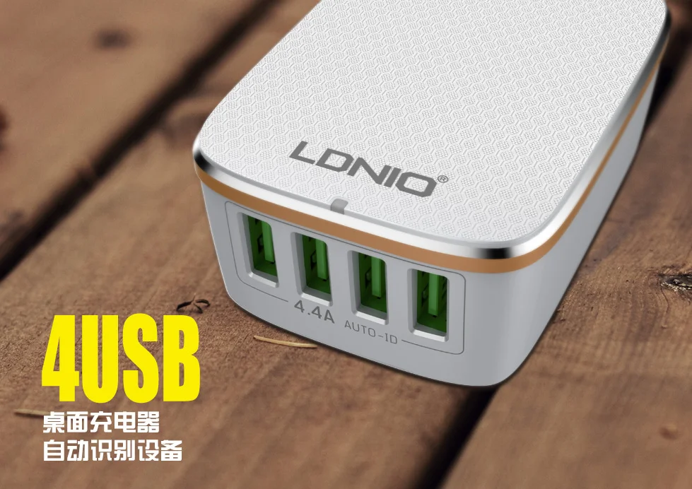 LDNIO A4404 4 usb порта 4.4A EU UK AU US вилки настенное зарядное устройство адаптер для iphone samsung s8 s9 huawei LG