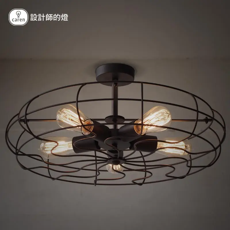 Vintage Loft American Ceiling Fan Lamp Personality Industrial