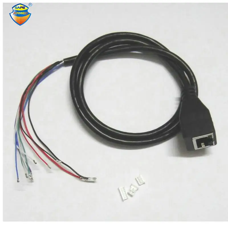 

(2 PCS) CCTV POE IP network Camera PCB Module video power cable, 60cm long, RJ45 female connectors with Terminlas Free Shipping