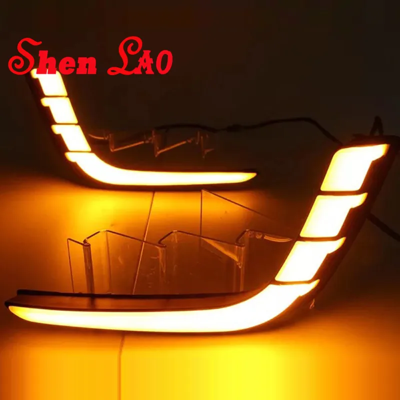 

ShenLao For Suzuki Swift 2014 2015 2016 Yellow Turning Signal Style Waterproof ABS Car DRL 12V LED Daytime Running Lights