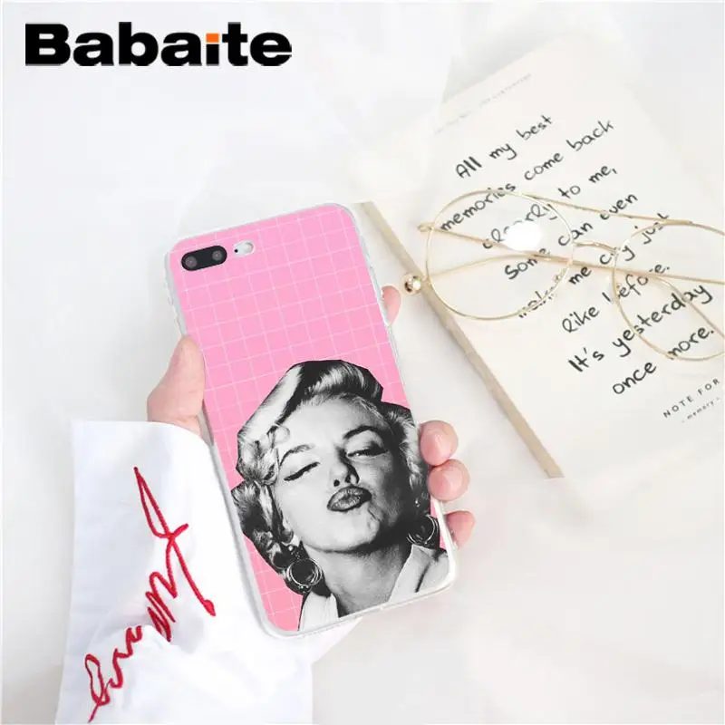 Babaite marylin monroe, TPU, аксессуары для телефонов, чехол, оболочка для iPhone 8, 7, 6, 6S Plus, X, XS MAX, 5, 5S, SE, XR, 10, чехол