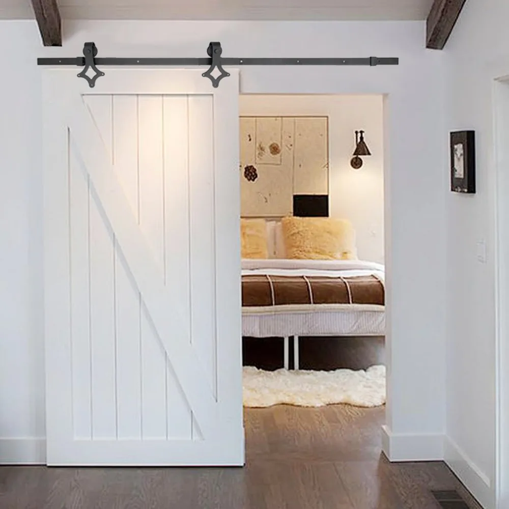 

1.83M/2M Robust Home Rhombus Shape Door Rail Sliding Door System Track Hardware Fitting Set For Wooden Sliding Door NEW