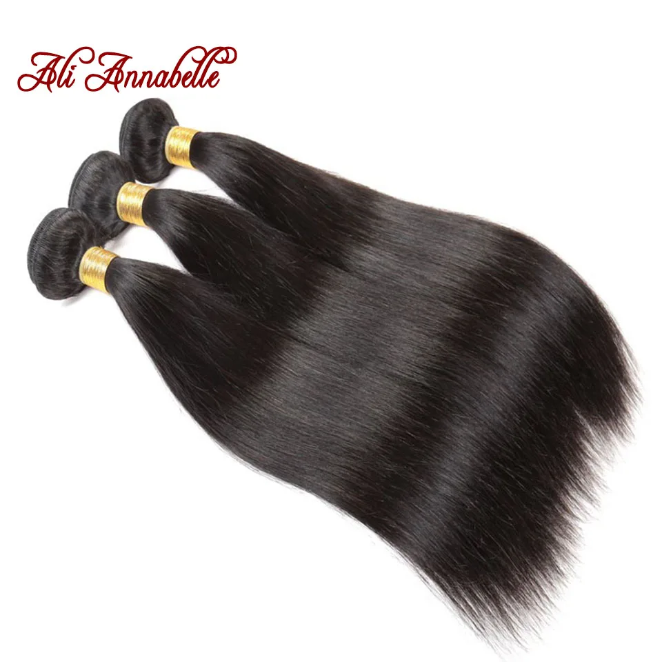Annabelle Hair Company Unprocessed Brazilian Virgin Hair Straight 3PCS 8A Grade Brazilian Virgin Hair Human Hair Weave Bundles
