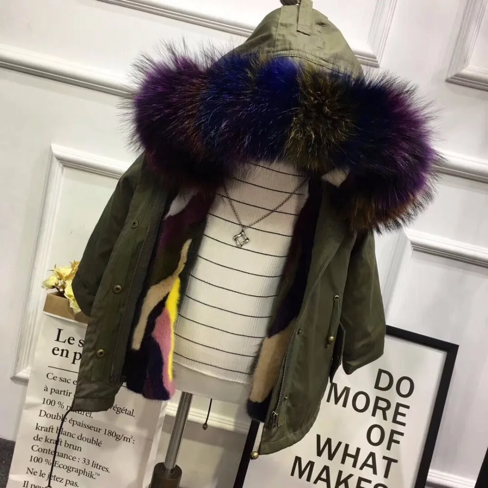 Beste Winter Meisjes Bontjas Kinderen Natuurlijke Konijnenbont Kids Jasje Warme Parka Real Raccoon Fur Jongens Meisjes Jas maat 110 170 TZ204