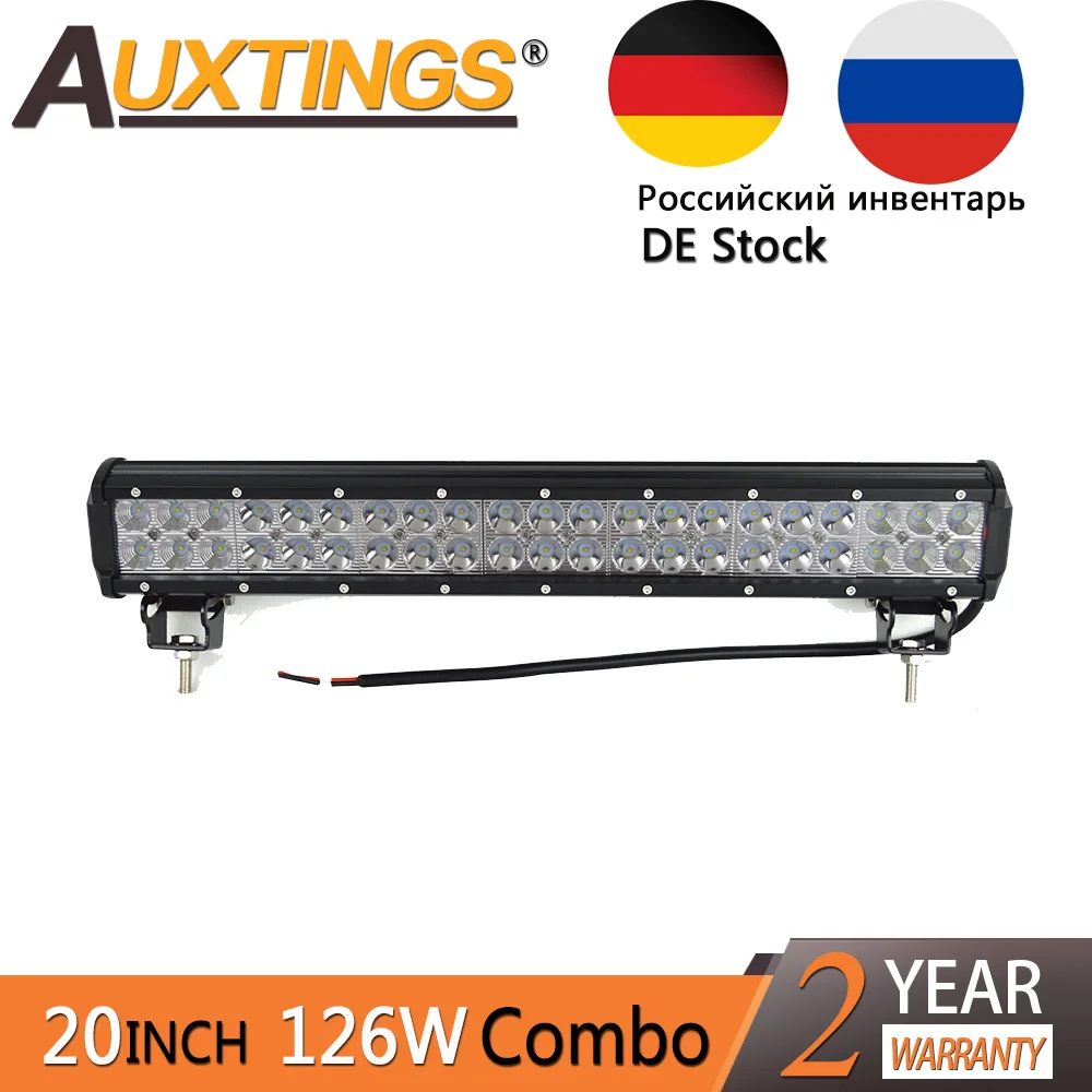 

Auxtings 20inch 126w double rows movable bracket IP67 waterproof LED light bar 4x4 offroad