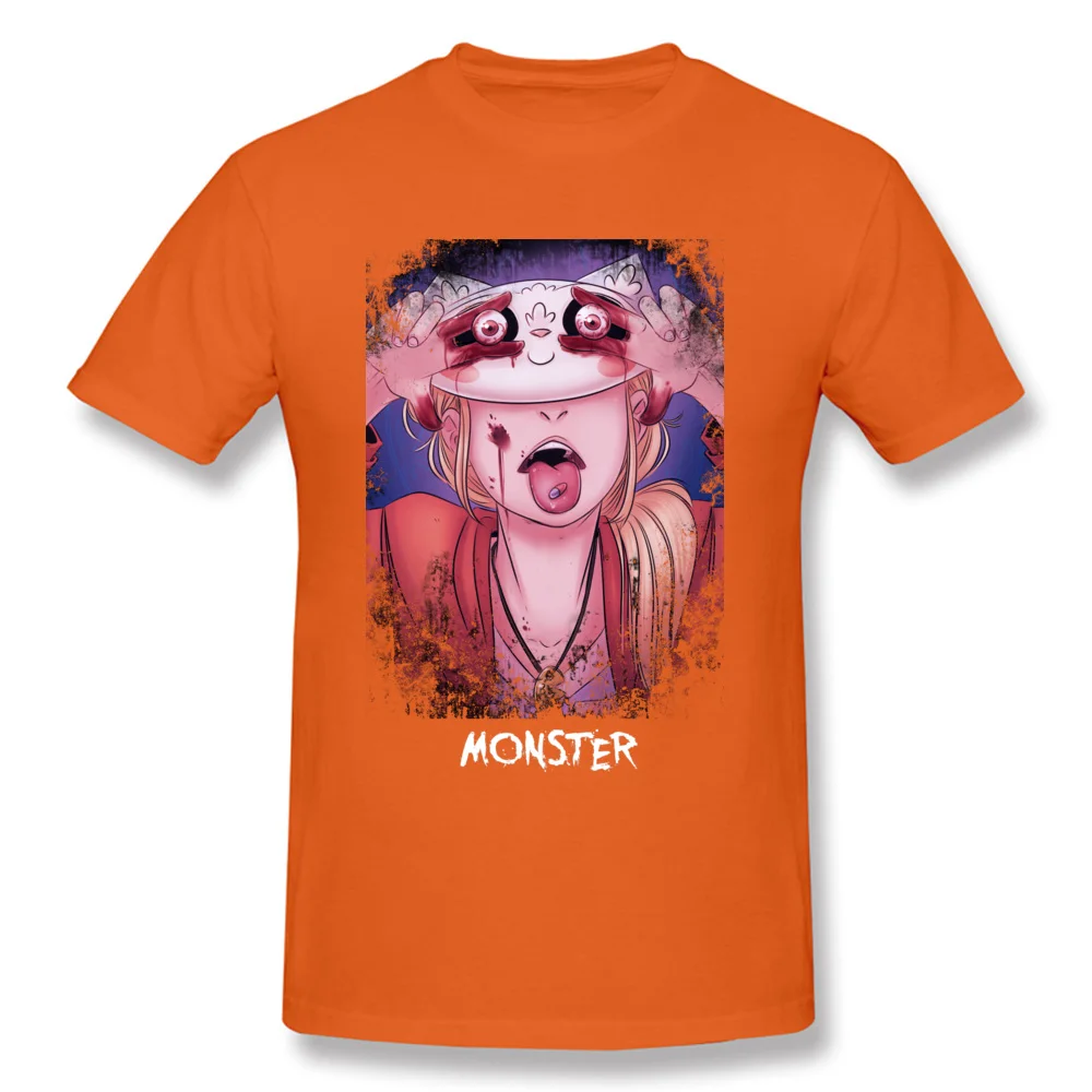 Europe Monster T Shirt for Men Company April FOOL DAY Crewneck All Cotton Short Sleeve Top T-shirts Design Top T-shirts Monster orange