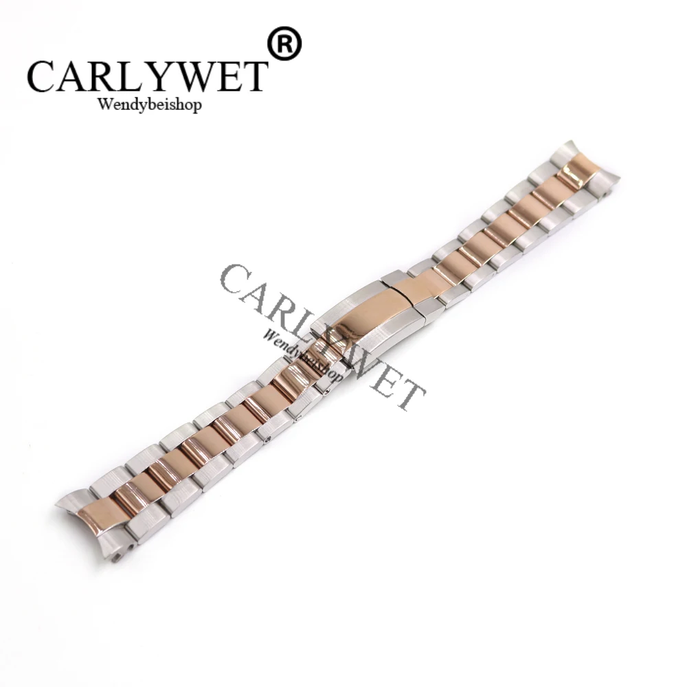CARLYWET 20mm 316L Stainless Steel Solid Curved End Screw Links Clasp Watch Band Strap Bracelet For GMT Submariner