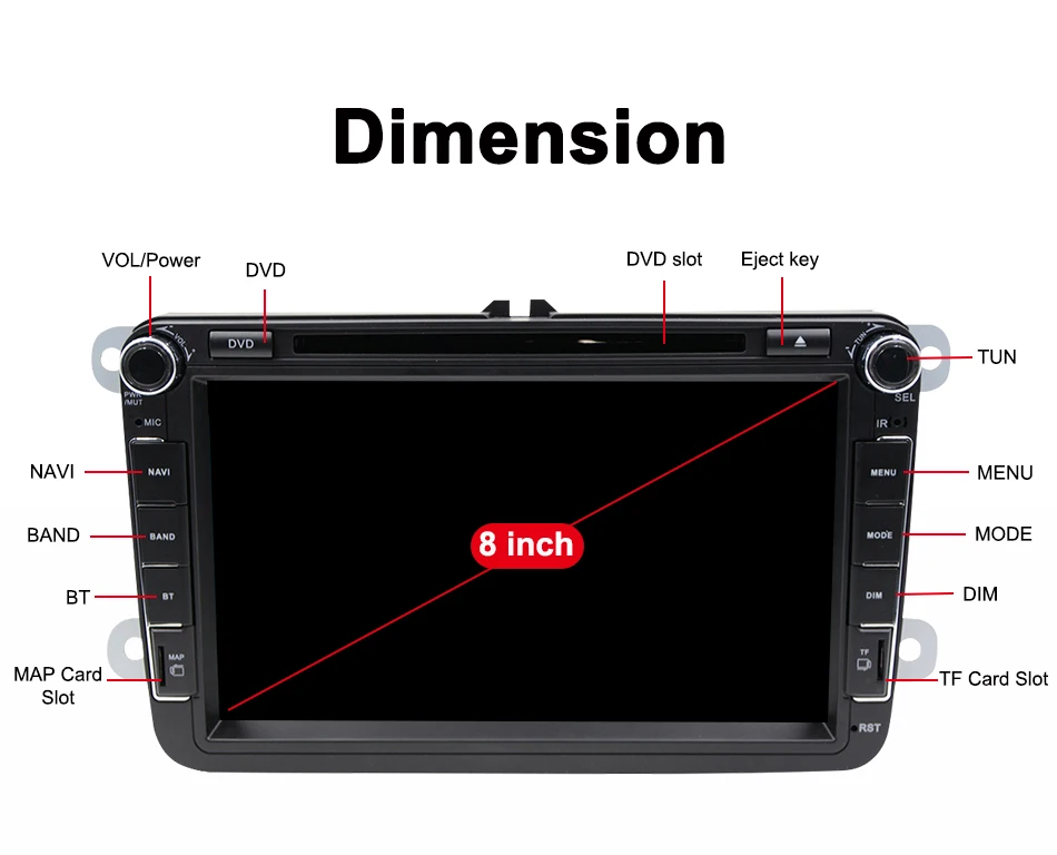 Sale Eunavi TDA7851 2 Din Android 9 Car DVD for Volkswagen VW GOLF 5 6 POLO PASSAT SKODA CC JETTA TIGUAN TOURAN gps radio Multimedia 22