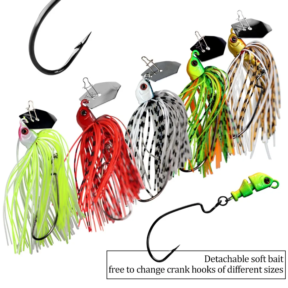 QualyQualy 3 قطعة 14g الدوار الطعم الصيد إغراء Buzzbait الثرثرة الطعم الاصطناعي المطاط تنورة Chatterbait ل باس QualyQualy 3 قطعة 14g الدوار الطعم الصيد إغراء Buzzbait الثرثرة الطعم الاصطناعي المطاط تنورة Chatterbait ل باس