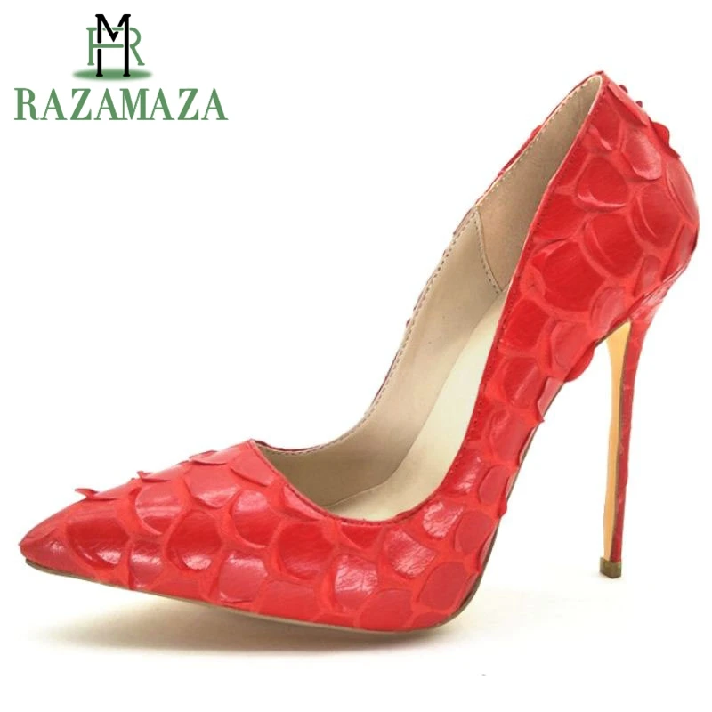 Dedo Tamaño Super Moda Novedad Delgado Mujer Del Señoras 43 Boda Pie Calzado Razamaza De Punta Rojo La 34 Mujeres Tacones Partido Zapatos pxndUw6q