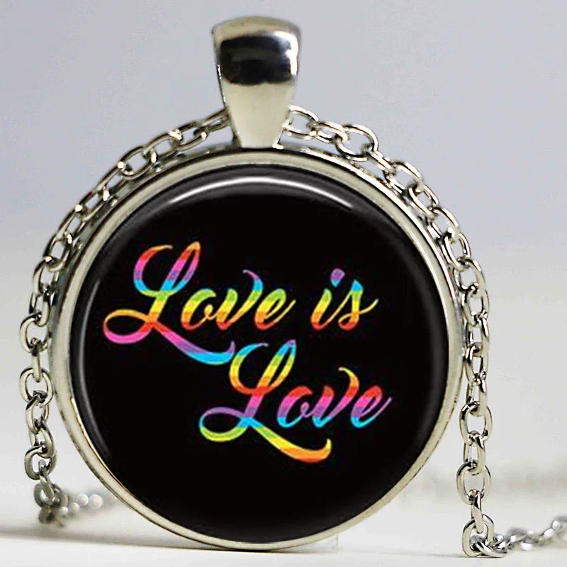 Love is Jewelry LGBT Pride Necklace Rainbow Same Sex Marriage Gay | Украшения и аксессуары