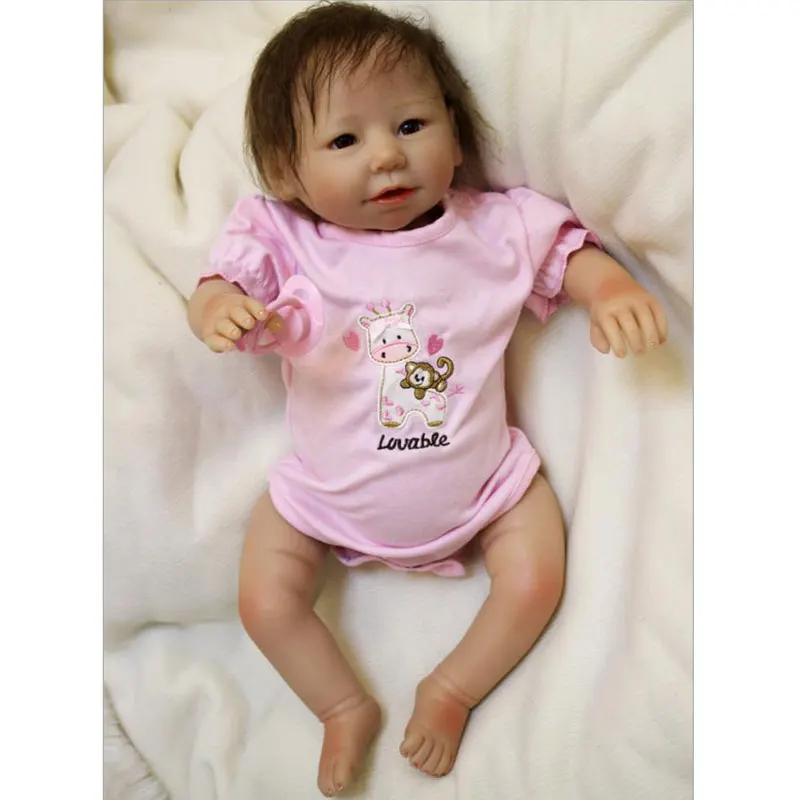 Симпатичные Bebe Reborn 20 дюймов силиконовые Reborn Baby Doll 48 см кукла Playmate подарок для девочек букеты на день рождения кукла азиатская игрушка для маленьких девочек