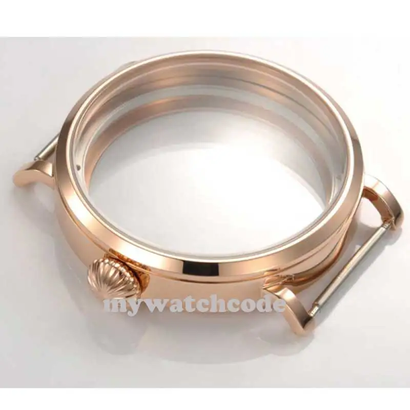 

46mmstainless steel rose golden parnis Watch CASE fit 6498 6497 movement C21