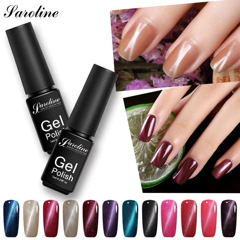 Гель лак для ногтей Saroline арт 2019 Lucky Gel 3D Магнитный кошачьих глаз долговечный УФ