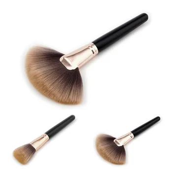 

Single Makeup Brush Brown Coffee Hair Foundation Powder Brush High-end Wooden Handle Blending Highlighter Cosmetic Blusher Tool