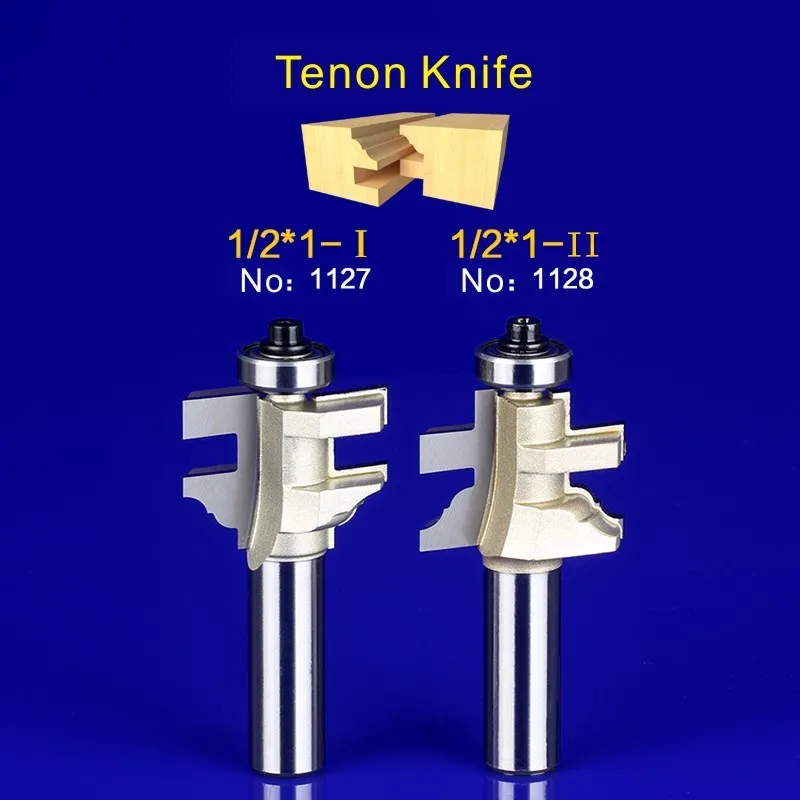 

2Pcs Tongue & Groove Router Bit Set 1/2 Inch Shank tenon knife woodworking 1127-1128