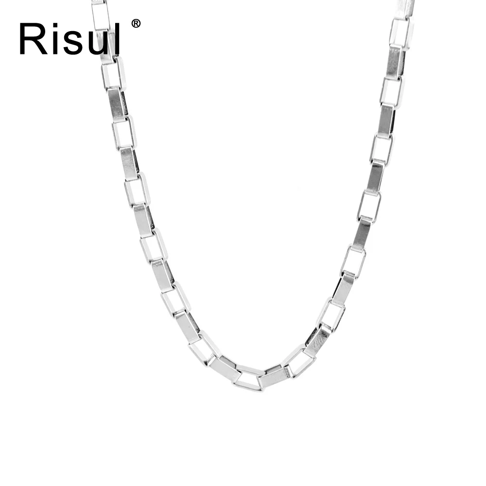 Длинная цепочка Risul 4 мм в коробке модный стиль для мужчин ожерелье толстой