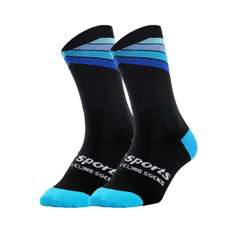 1 пара носки для велосипедистов унисекс бег горный туризм конкурс профессиональные спортивные носки дышащие износостойкие носки-трубы средней высоты - Цвет: BL