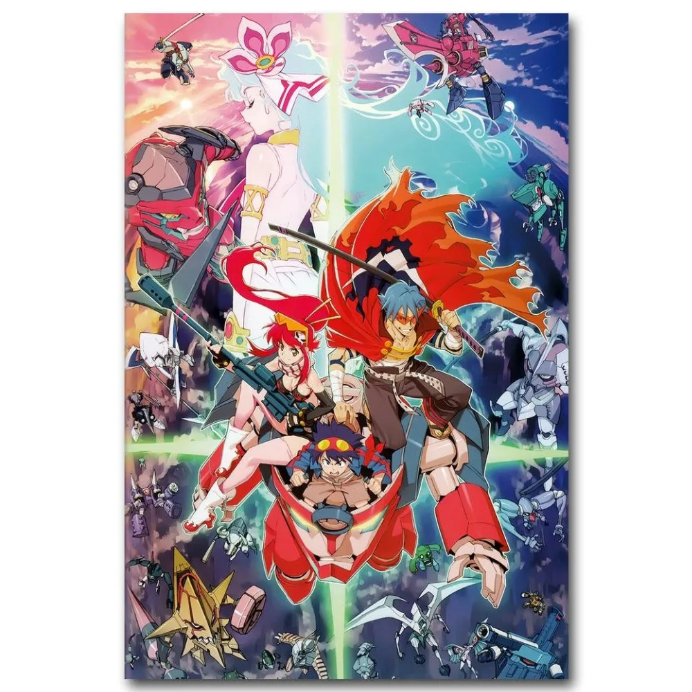 

Tengen Toppa Gurren Lagann Japan Anime 5 Wall Sticker Home Decoration Silk Art Poster