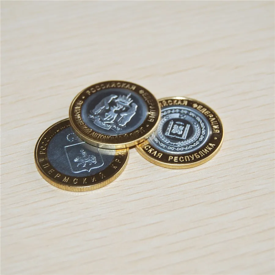 

2010 Russian Republic Of Chechnya Ten Roubles Coin 3PCS/LOT High Quality Reproduction Business Gift Collection
