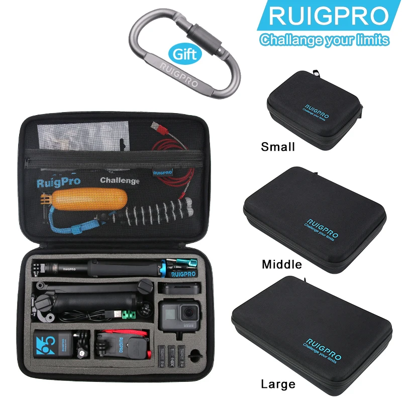 

Portable Carry Case Small Large Size Accessory Storage Bag for GoPro Go Pro Hero 3/4/5/6/7 SJCAM M20 SJ6 SJ7 Action Camera