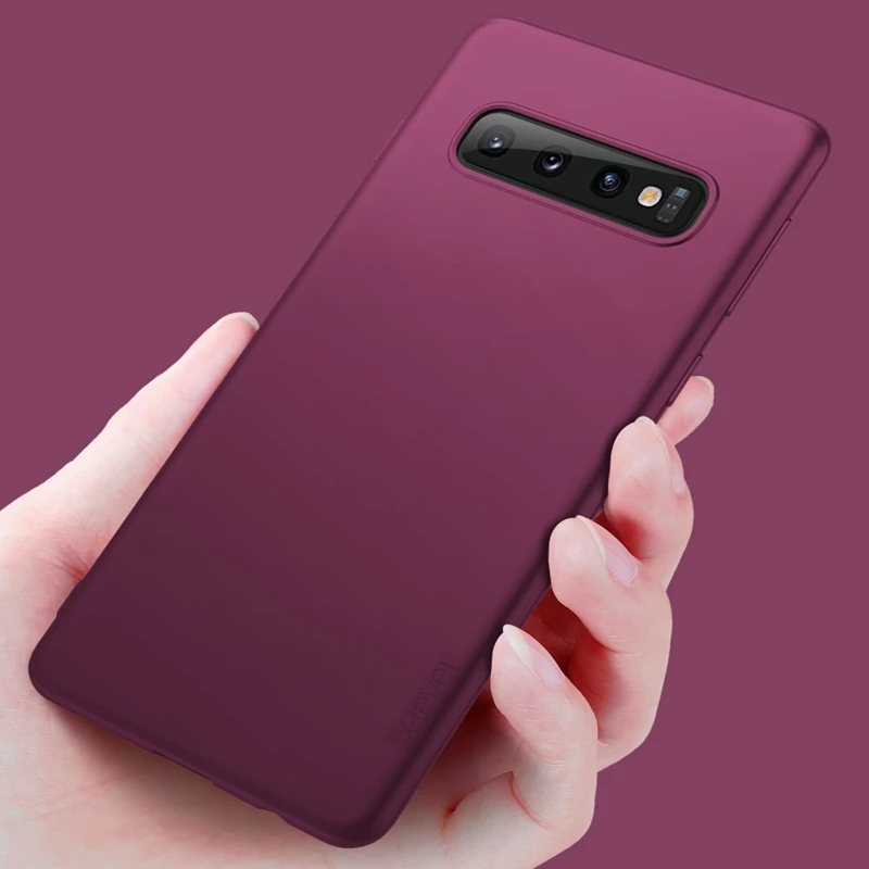 X-Level шелковистый ТПУ чехол для телефона samsung S10 S10E S9 S8 Plus S7 Edge Plus Note 8 9 Note 10 Plus Ультратонкий матовый мягкий чехол - Цвет: Wine Red