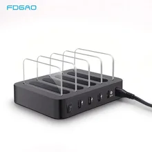 FDGAO QC3.0 usb зарядная станция 4 порта USB зарядное устройство док-станция настольная подставка мульти порт быстрое зарядное устройство для iPhone iPad samsung Xiaomi
