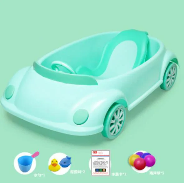 Новые детские товары лежа душ форма автомобиля младенческой ванна для маленьких детей Ванна в подарок - Цвет: Зеленый
