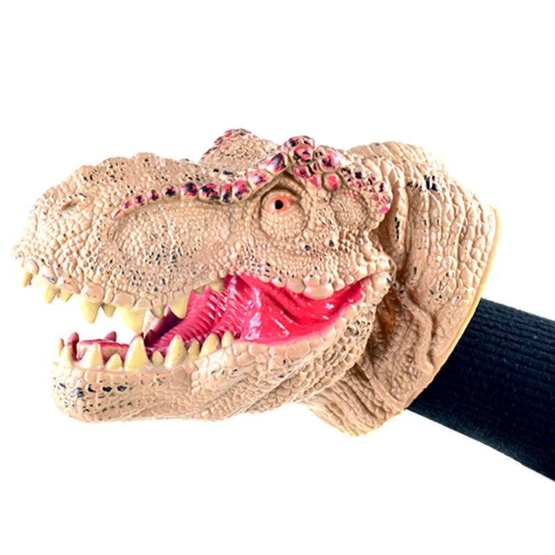 

Colorful Realistic Dinosaur Figures Hand Puppets Gloves Soft Vinyl Rubber Animal Shark Cow Head Action Finger Dinosaur Model Toy