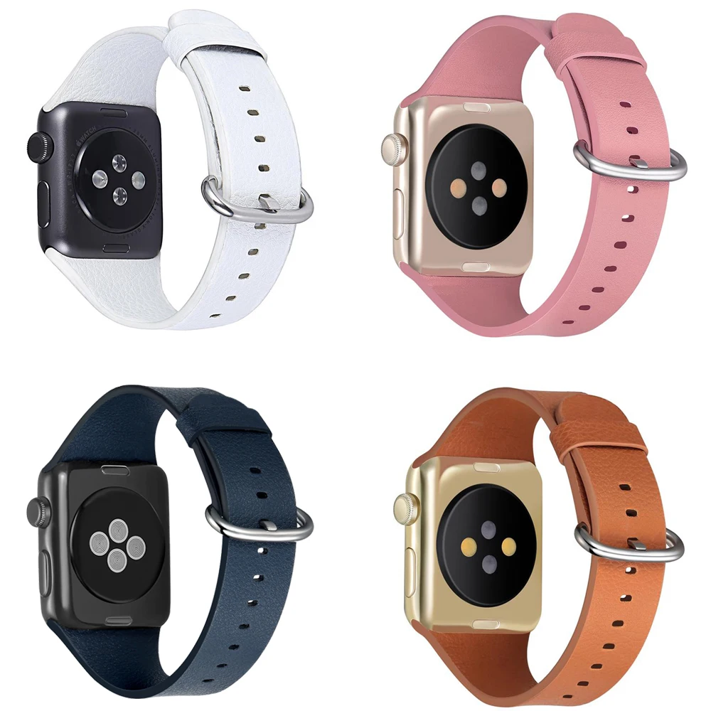 Ремешок из натуральной кожи для apple watch 4 5 44 мм 40 мм iwatch 42 мм 38 мм apple watch 5 4 3 2 1 аксессуары браслет