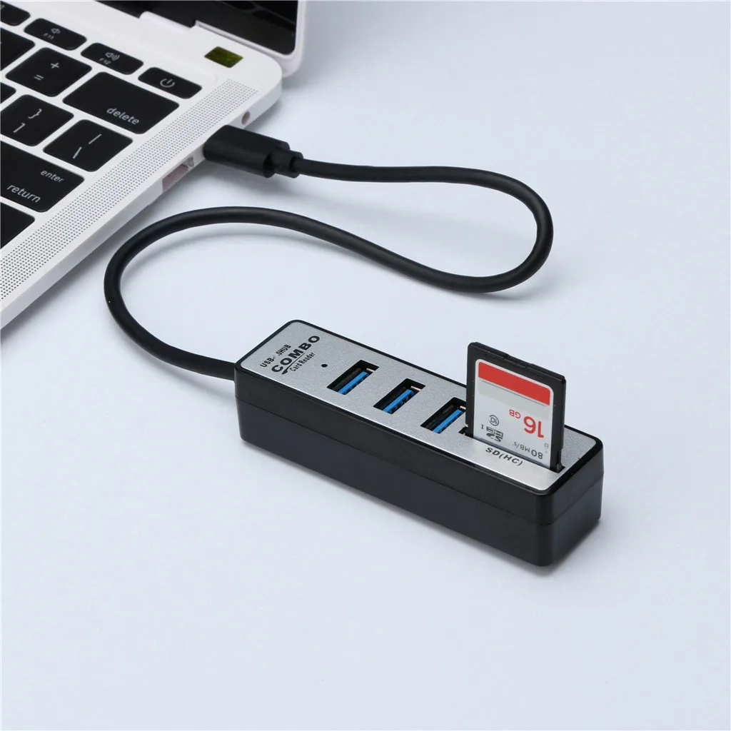 Высокоскоростной 2 в 1 тип-c/USB 3,0 OTG USB 2,0 концентратор разветвитель комбо 3 порта SD/TF кардридер для Apple Macbook Air ноутбук ПК