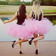 Однотонная розовая юбка-пачка для взрослых; пачка для девичника; фатиновая юбка «Мама и я»; милое бальное платье; юбка средней длины для балета; Saias Jupe