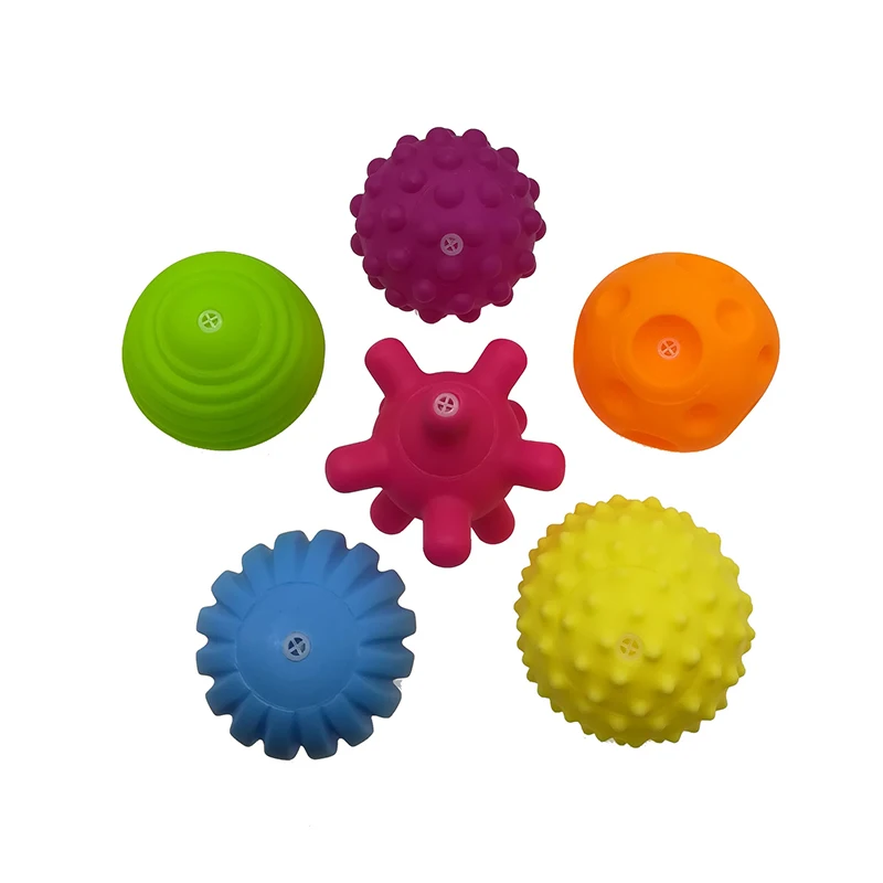 Детский мяч, сенсорная игрушка для ребенка, резиновая текстурированная, мульти тактильные ощущения, сенсорные игрушки, детские Обучающие массажные мягкие шарики - Цвет: 6PCS 020