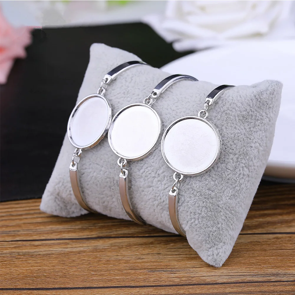 

4Pcs Round Bangle Jewelry Making DIY Bracelets Decoration Accessories Blank Portable Gift Alloy Base Trays Delicate