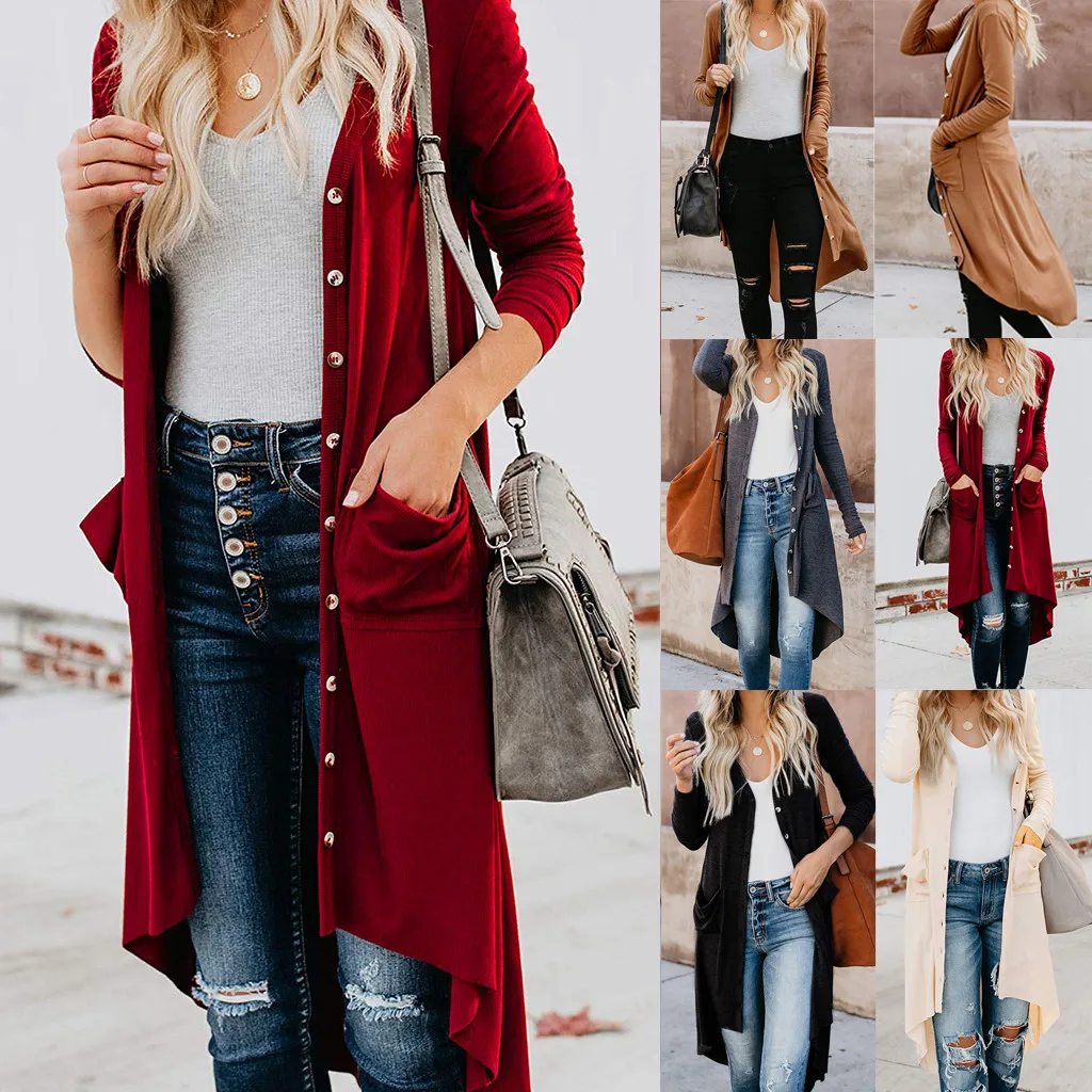 

Fashion Women casual multicolor airy and lightweight comfortable Long Sleeve Snap solid Down Knit Ribbed Cardigans Outwear