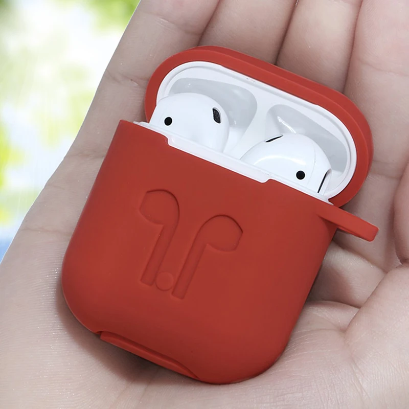 For Apple Airpods Silicone Case Soft Cover Protector with Dust Plug Anti Lost Strap Sleeve Pouch for Air pods Earphone (6)