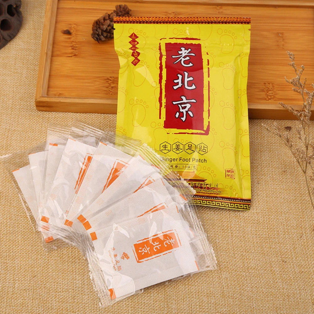 

10 Pcs Anti- Swelling Revitalizing Detox Loss Weight Foot Patch Improve Sleep Old Beijing Ginger Foot Patch TSLM2