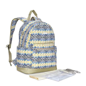

Stylish Canvas National Style Diaper Rmommy Bag Nappy Baby Bag for Mother Large Capacity Mother Backpack for Outdoor Travel