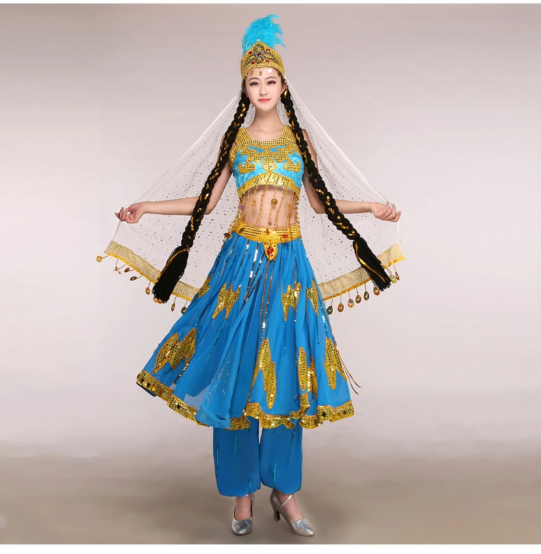 Древний китайский костюм Disfraces хмонг одежда новый Синьцзян Турфан меньшинств танцевальные костюмы Китайская народная одежда Этническая