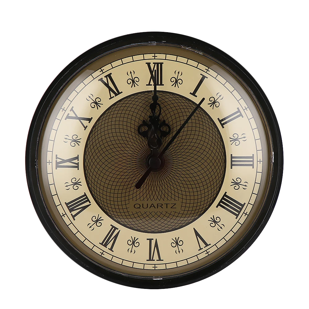 

New Classical Diameter 130mm Clock Quartz Movement Insert Roman Numeral Gold Face Black Trim DIY Clock Accessories