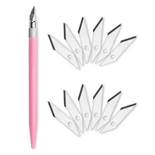 1 Ручка ножа с 6~ 12 лезвиями сменные инструменты для резьбы по дереву резак для бумаги ремесло Ручка Ножи гравировка нож режущий инструмент