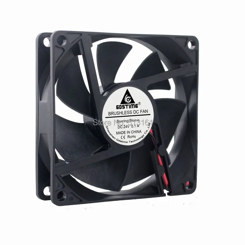 

100 PCS Gdstime DC 24V 2Pin 80mm 8cm 80x80x20mm Computer Case Cooling Fan